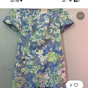 Lilli Pulitzer Short Sleeve Shift Dress with Back Zipper